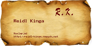 Reidl Kinga névjegykártya